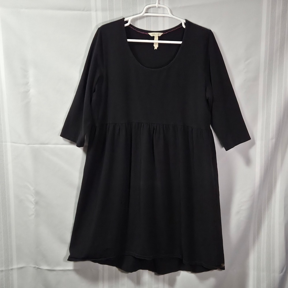 Matilda Jane Dress Womens XXL Black Babydoll 3/4 Sleeve Scoop Neck T-Shirt Soft